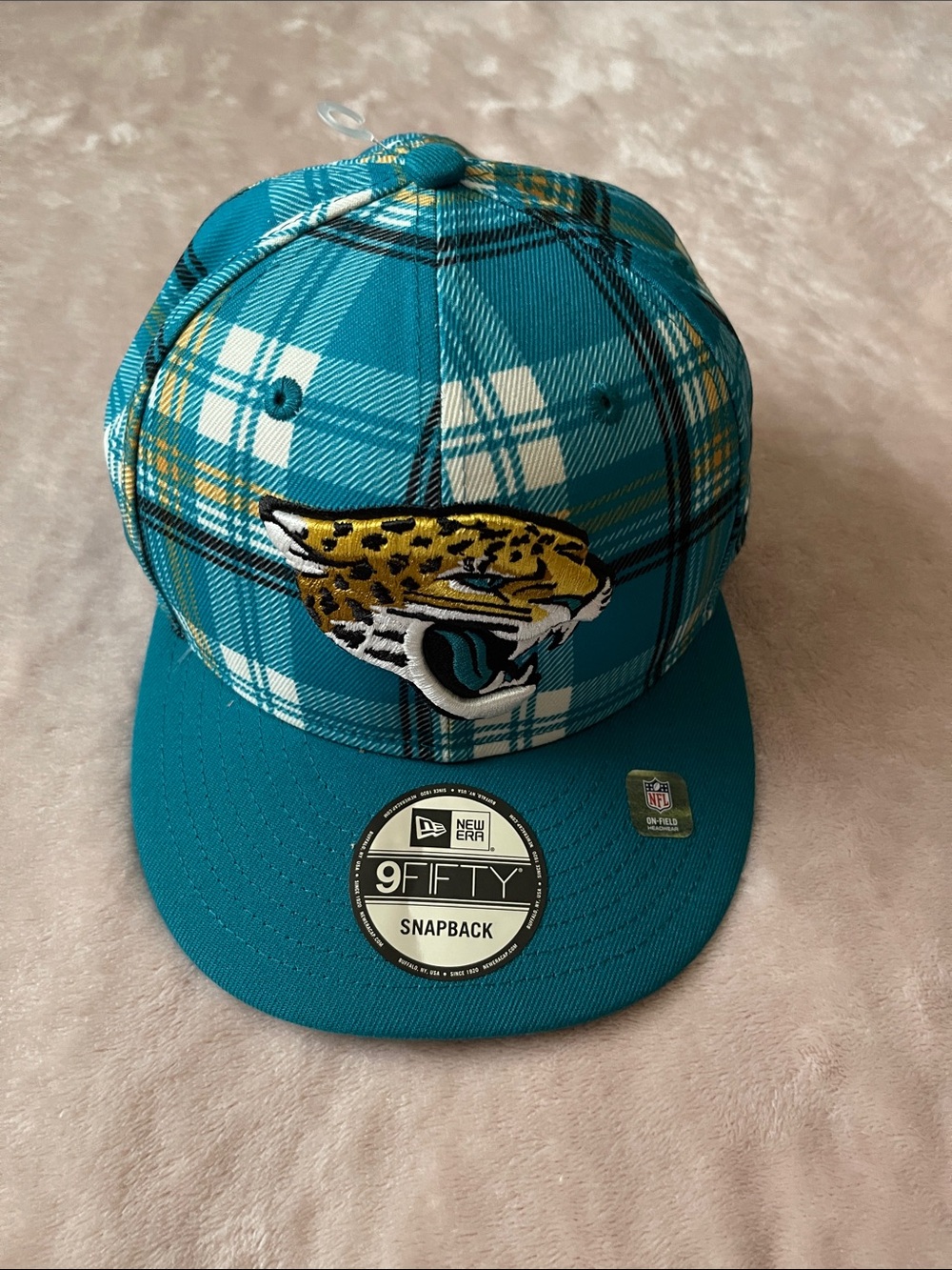 New Era Teal Plaid Jacksonville Jaguars Snapback Hat